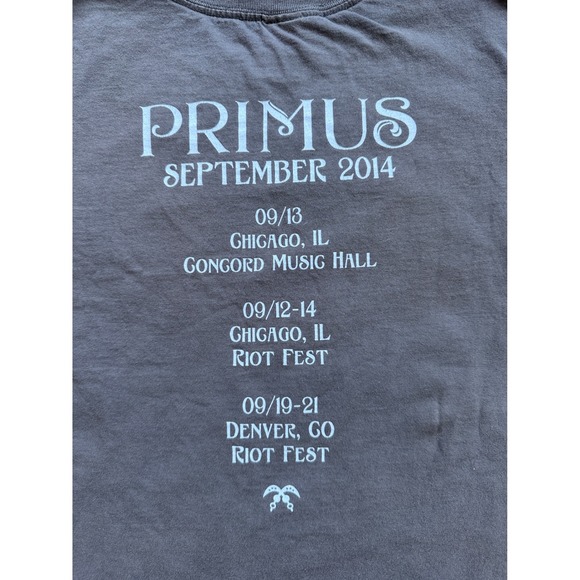 Primus September 2014 Tour T Shirt Men's M Riot Fest Venue - FLAWED- - Picture 3 of 6